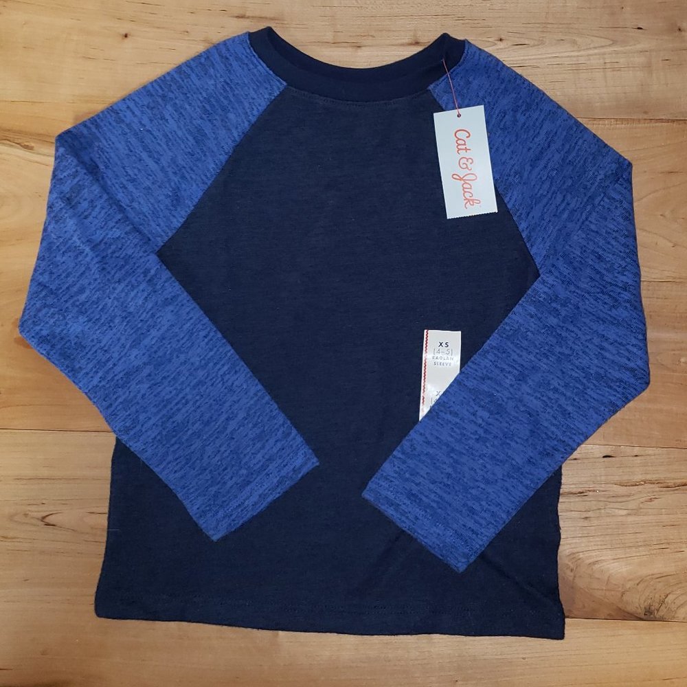 Boy's Navy Long Sleeve Raglan Sleeve